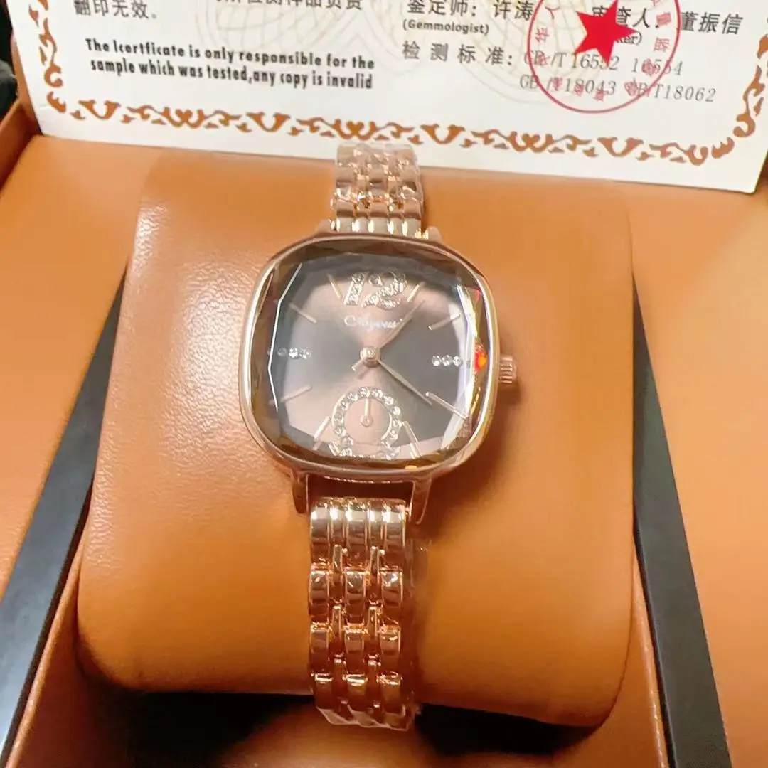 Women's Rose Gold Swiss Watch with Rhinestone Dial — feature 10