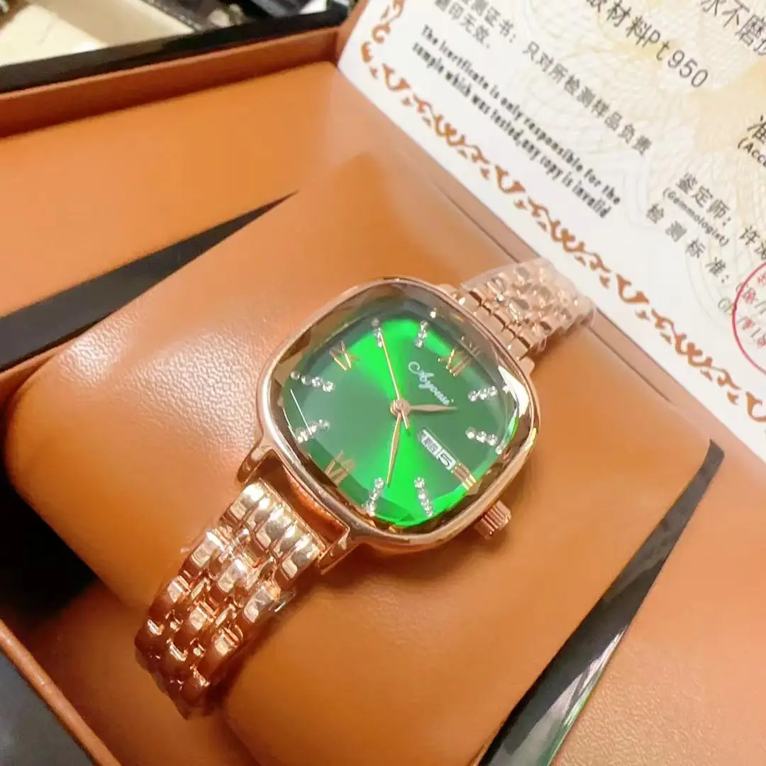 Women's Rose Gold Swiss Watch with Rhinestone Dial — feature 14