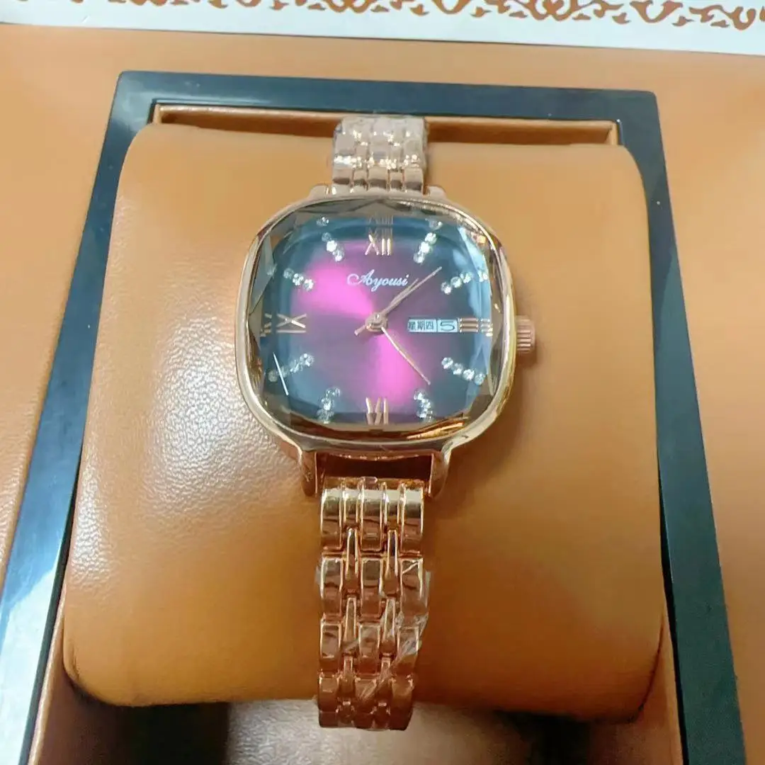 Women's Rose Gold Swiss Watch with Rhinestone Dial — feature 15