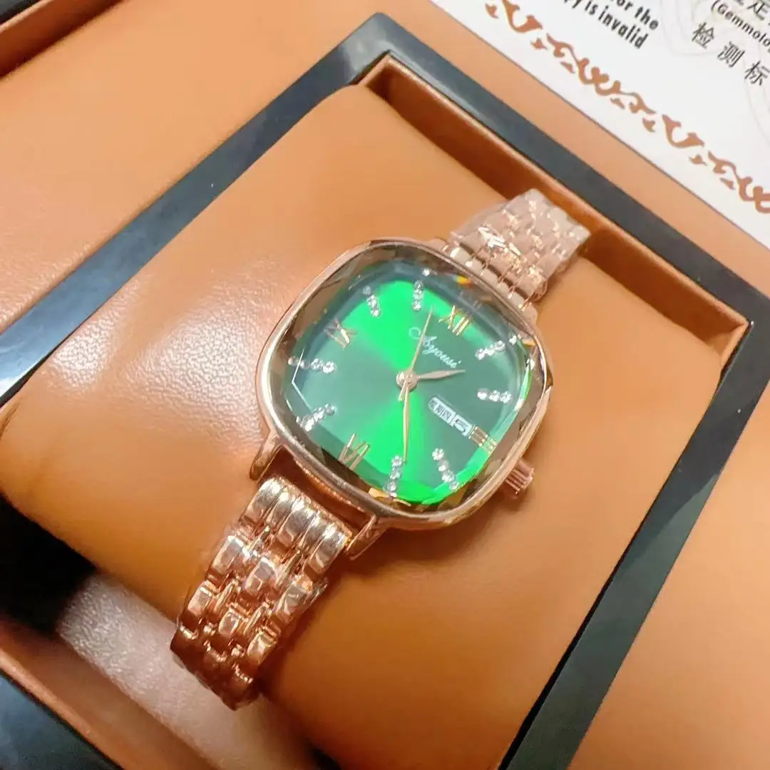 Women's Rose Gold Swiss Watch with Rhinestone Dial — feature 16