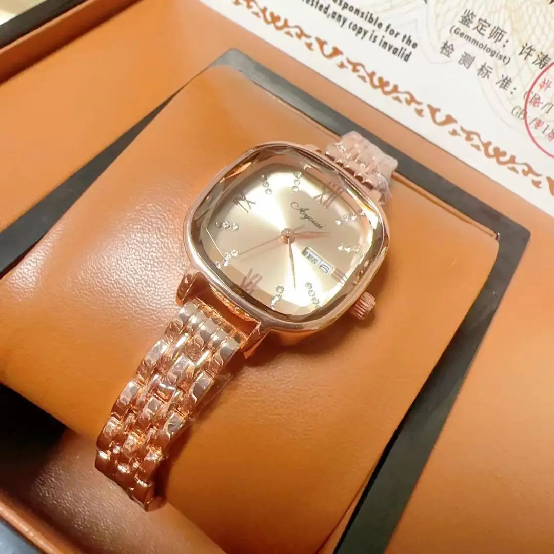 Women's Rose Gold Swiss Watch with Rhinestone Dial — feature 17