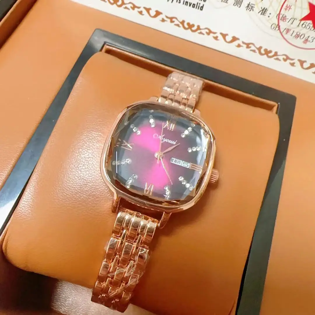 Women's Rose Gold Swiss Watch with Rhinestone Dial — feature 18