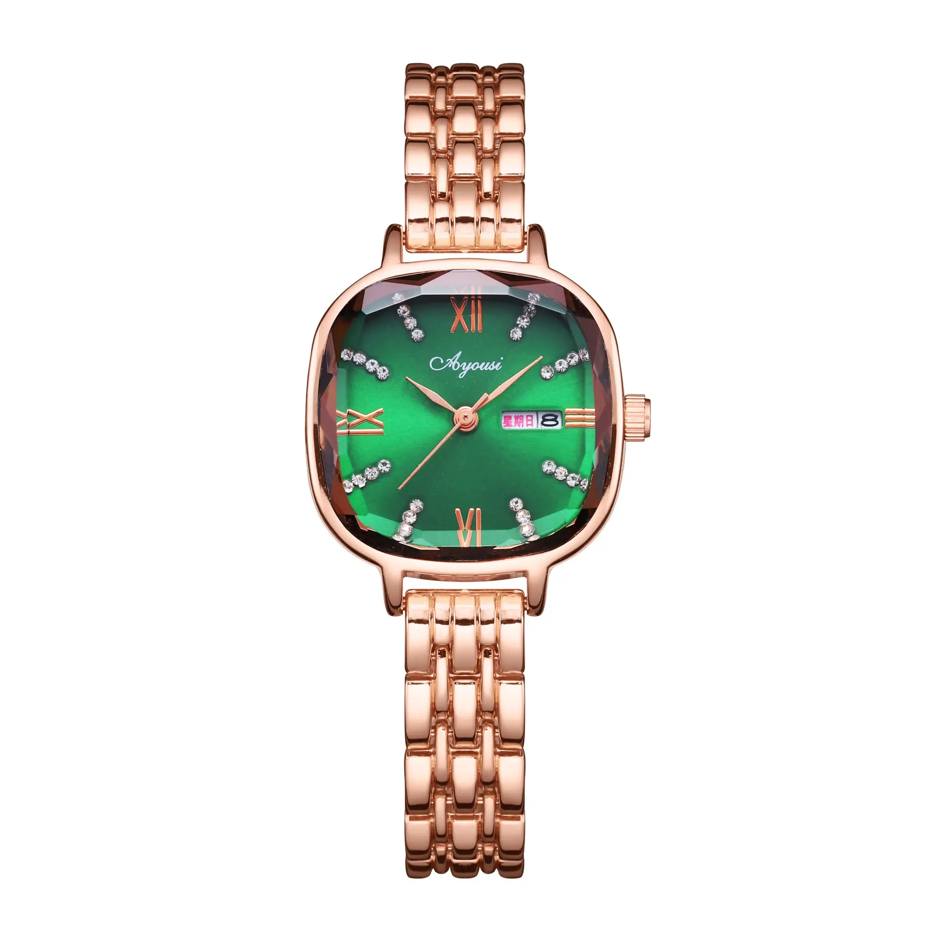 Women's Rose Gold Swiss Watch with Rhinestone Dial — feature 9