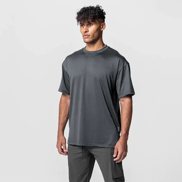 Men Loose Fit Grey T-Shirt Short Sleeve — feature 18