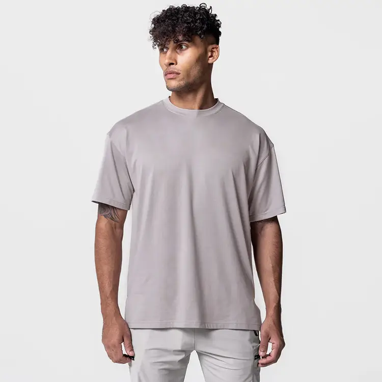 Men Loose Fit Grey T-Shirt Short Sleeve — feature 19