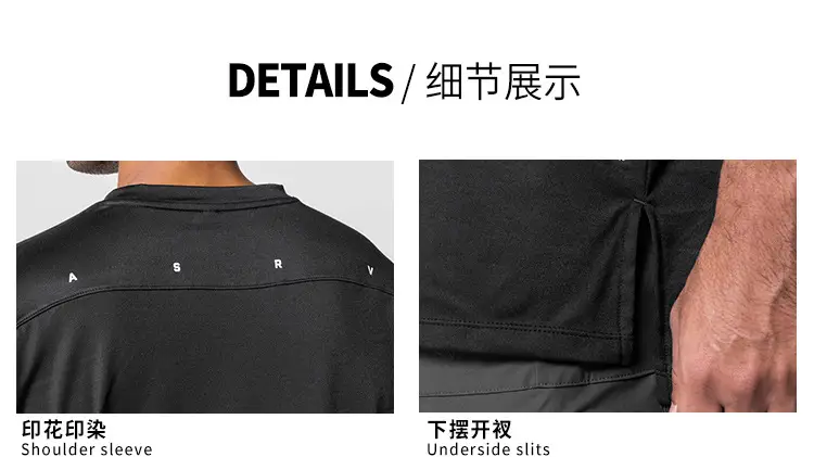 Men Loose Fit Grey T-Shirt Short Sleeve — feature 8