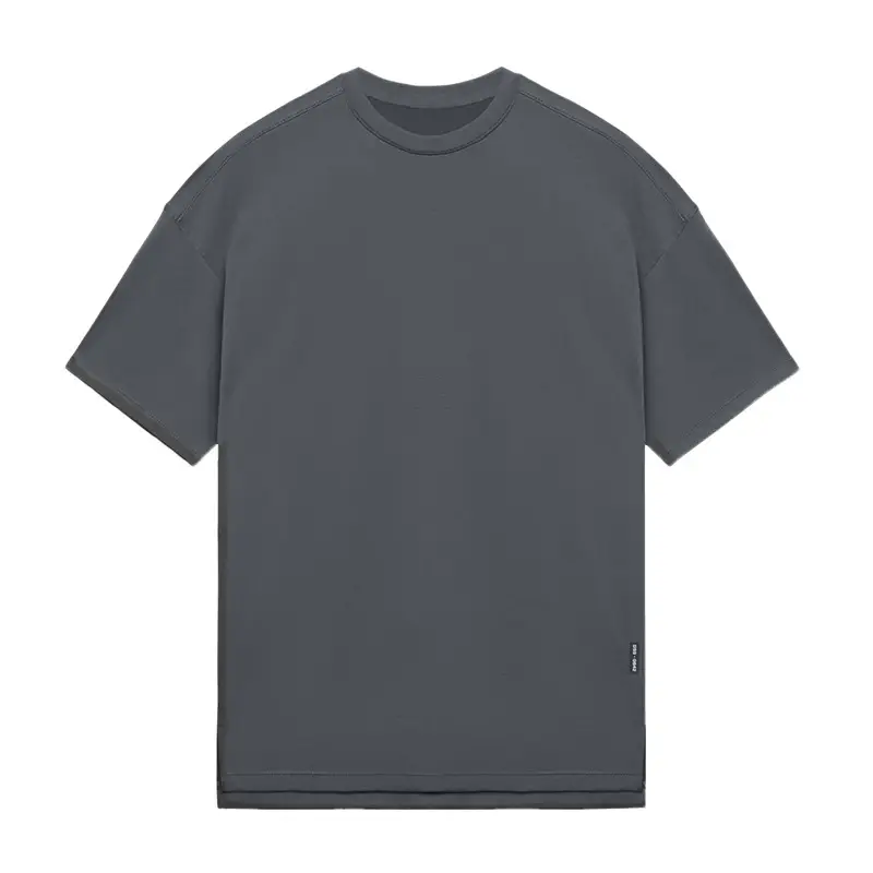 Men Loose Fit Grey T-Shirt Short Sleeve - Image 5