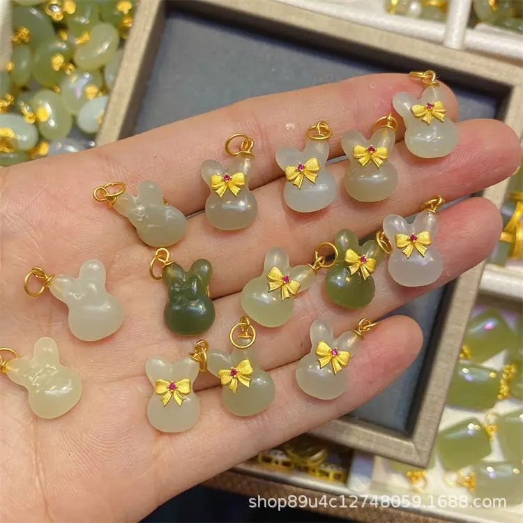 S925 Silver Jade Pendant Set Gold Inlaid Wholesale — feature 19