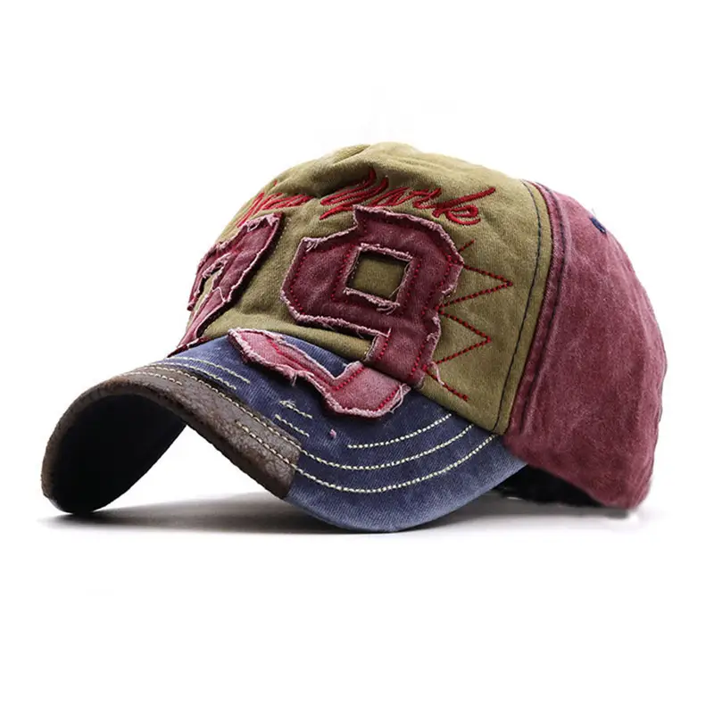 79 Patch Distressed Baseball Cap with Adjustable Sunvisor - Image 5