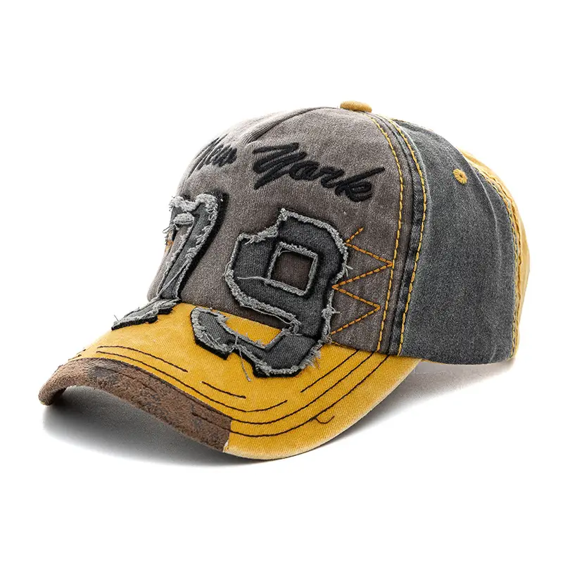 79 Patch Distressed Baseball Cap with Adjustable Sunvisor - Image 4