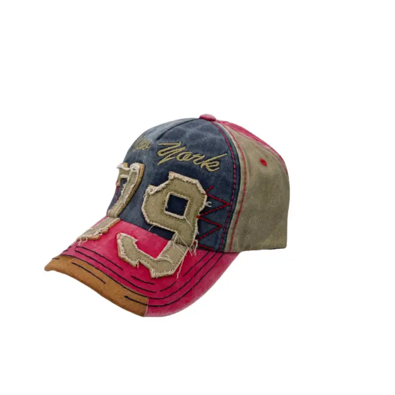 79 Patch Distressed Baseball Cap with Adjustable Sunvisor - Image 8
