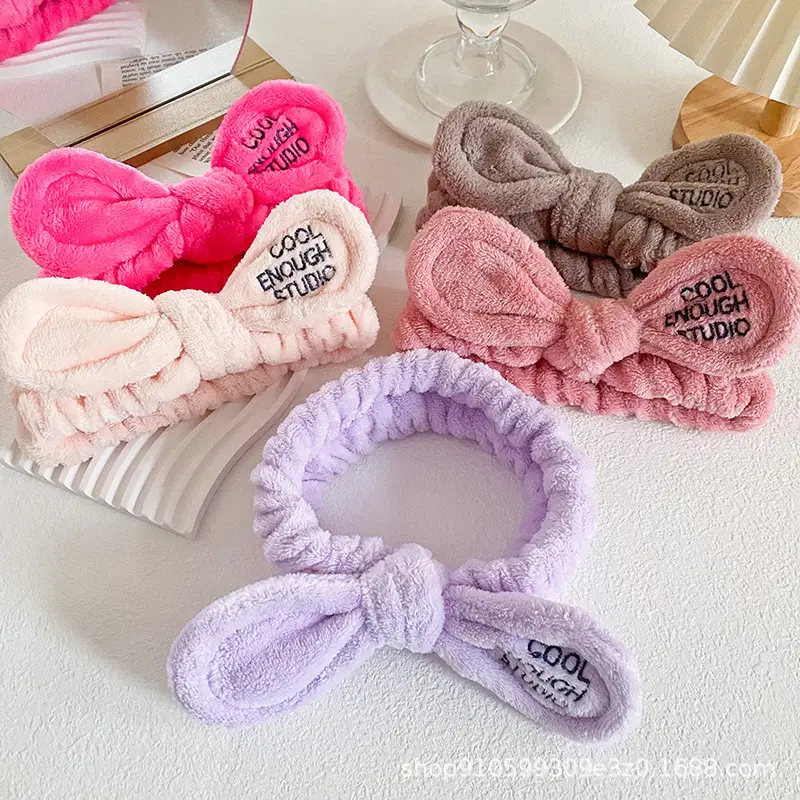 New Letter Embroidered Bow Headbands for Women