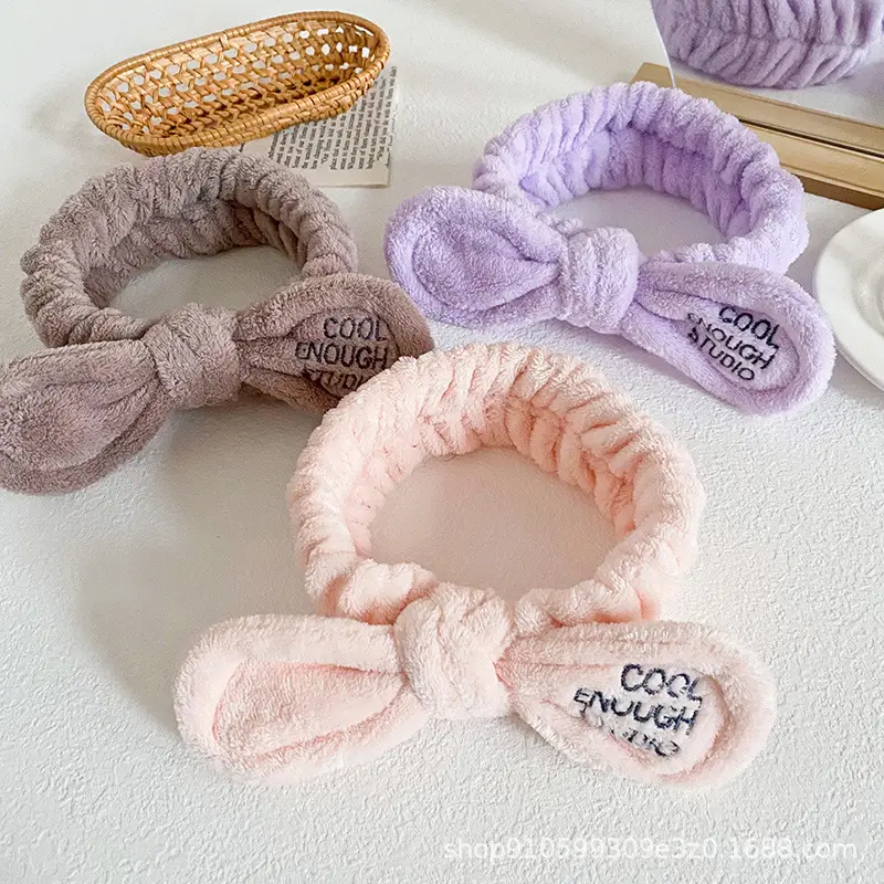 New Letter Embroidered Bow Headbands for Women