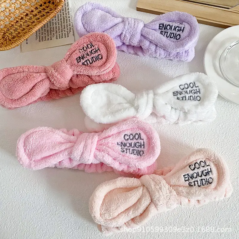 New Letter Embroidered Bow Headbands for Women