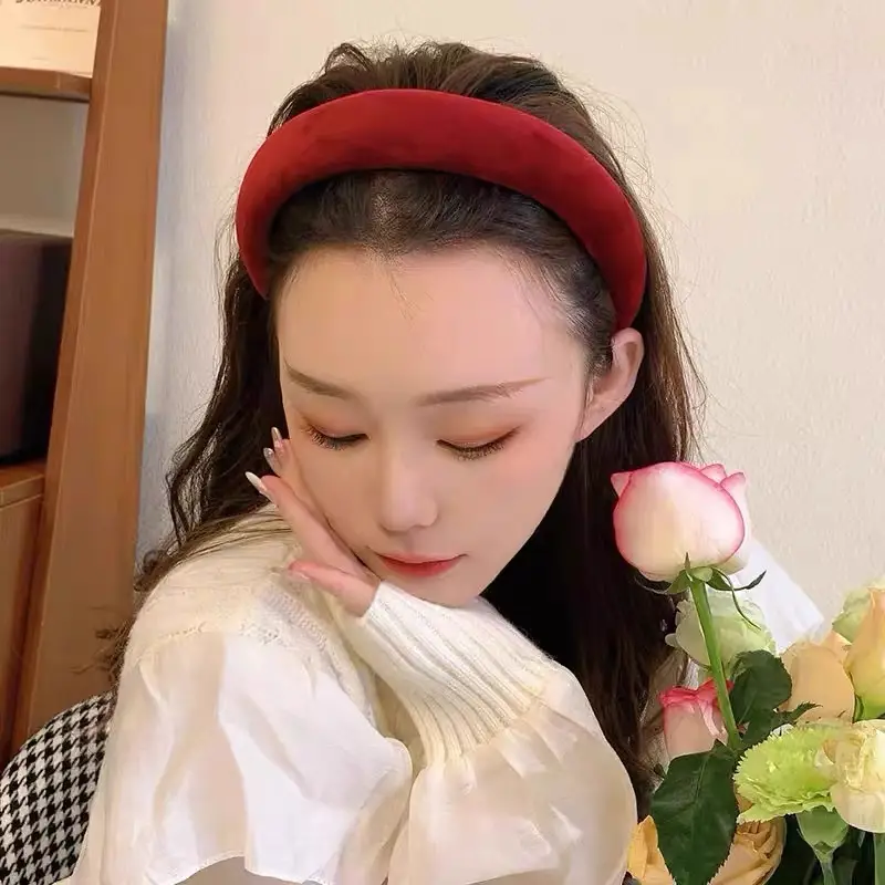 2025 Red Wide Bristled Headband for Men Women
