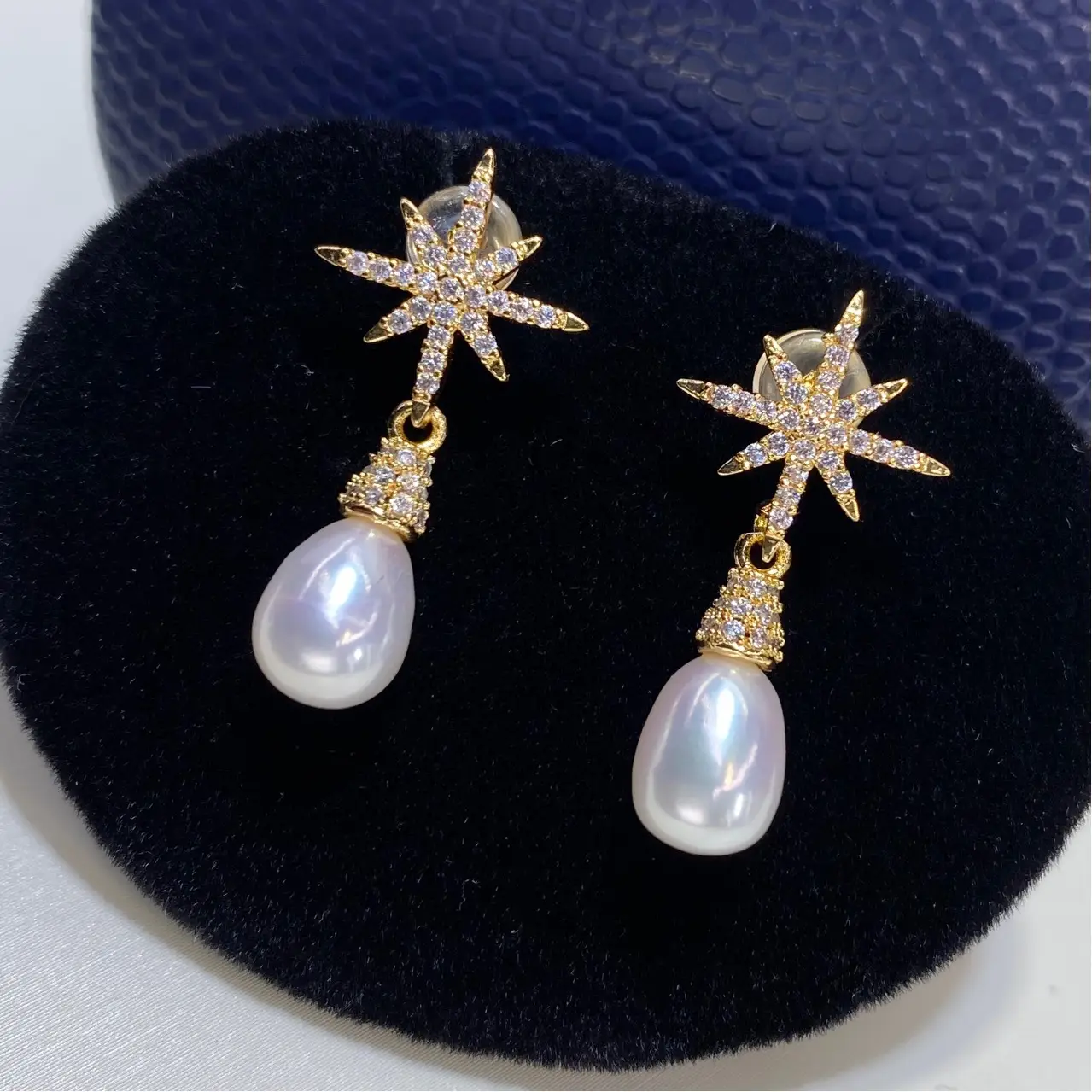 Star Pearl Earrings for Women Gold Plated 925 — feature 6