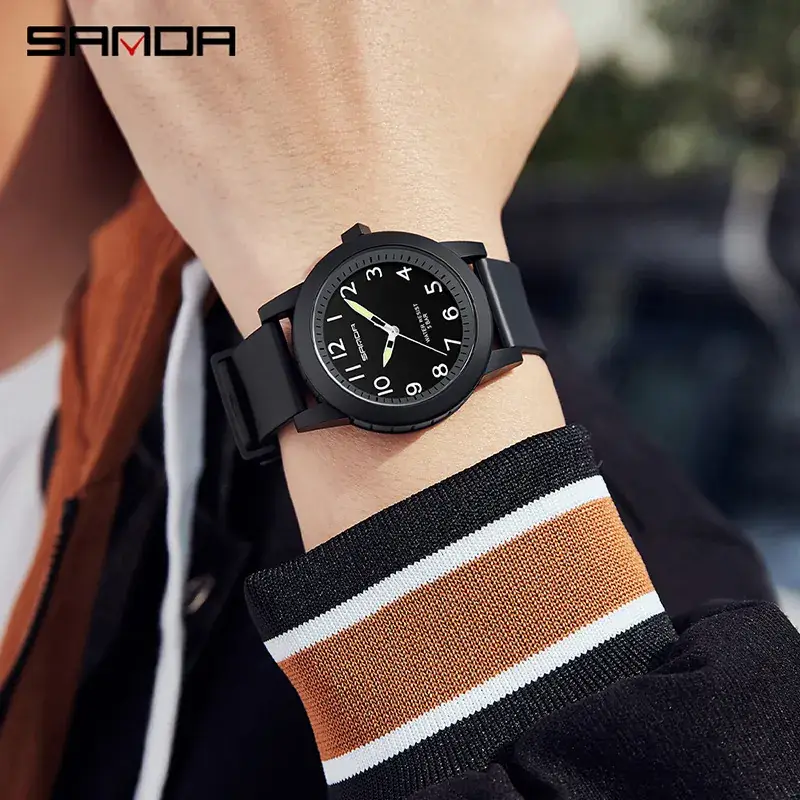 Sanda Couple Watch Blue Orange Quartz Watch - Image 17