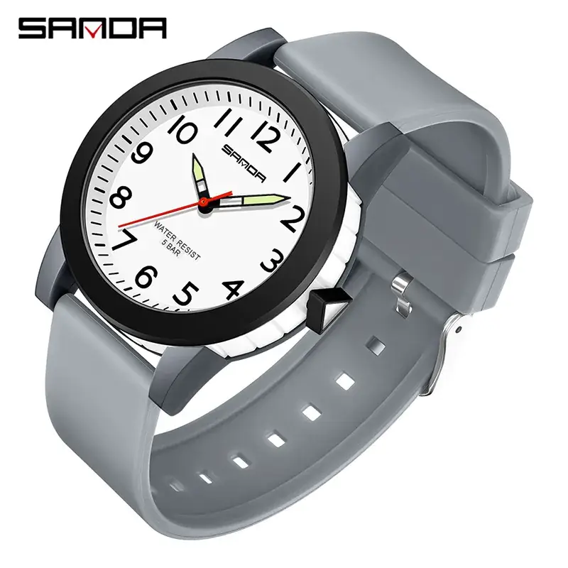 Sanda Couple Watch Blue Orange Quartz Watch - Image 12