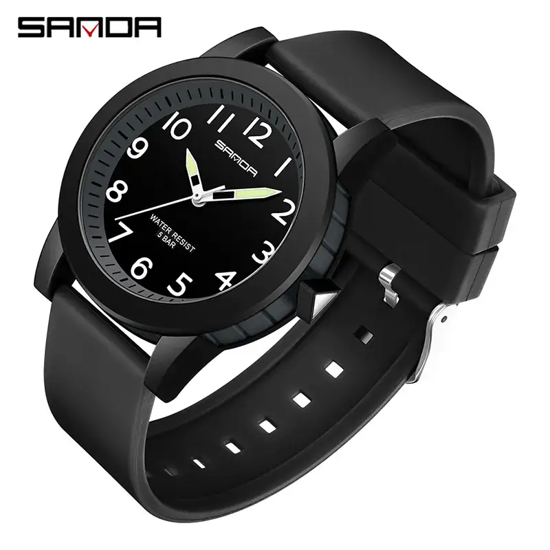 Sanda Couple Watch Blue Orange Quartz Watch - Image 7