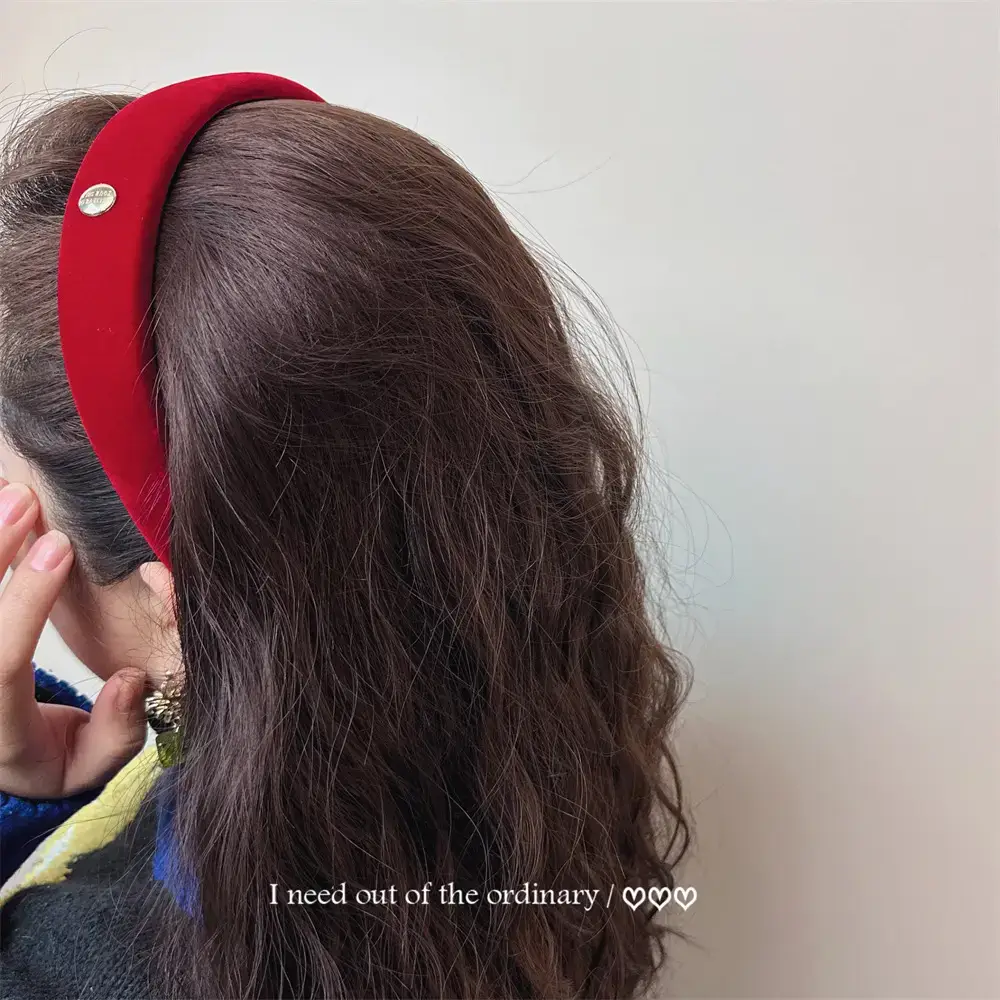 Advanced Sense Black Classic Metal Round Velvet Headband French Retro Elegant Exterior Hair Pressage Hair Clamp Headband - Image 7