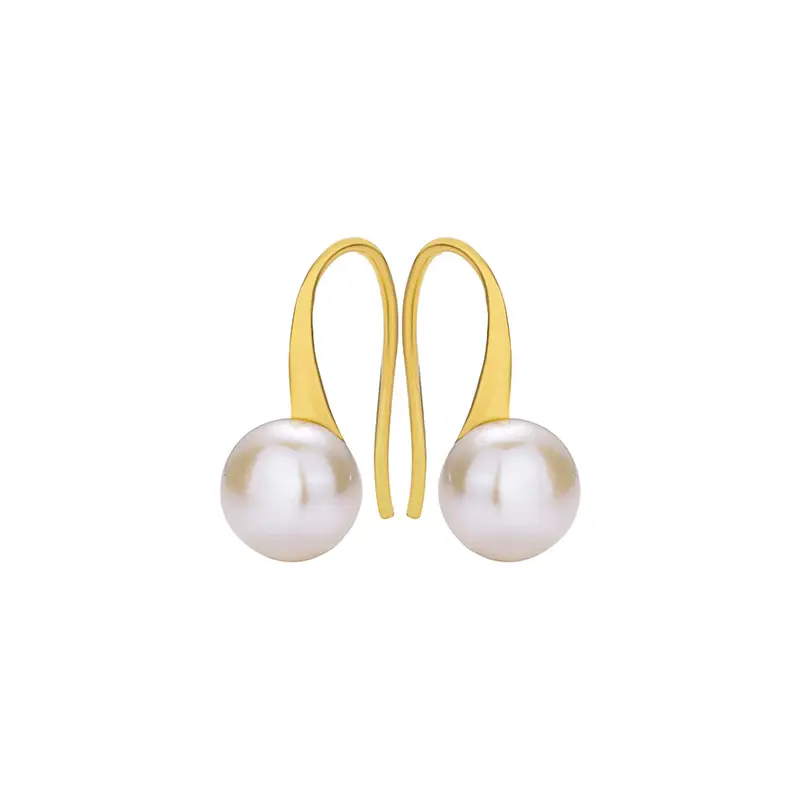 DIY Pearl Earrings 18K Gold Electroplated Women's - Image 5