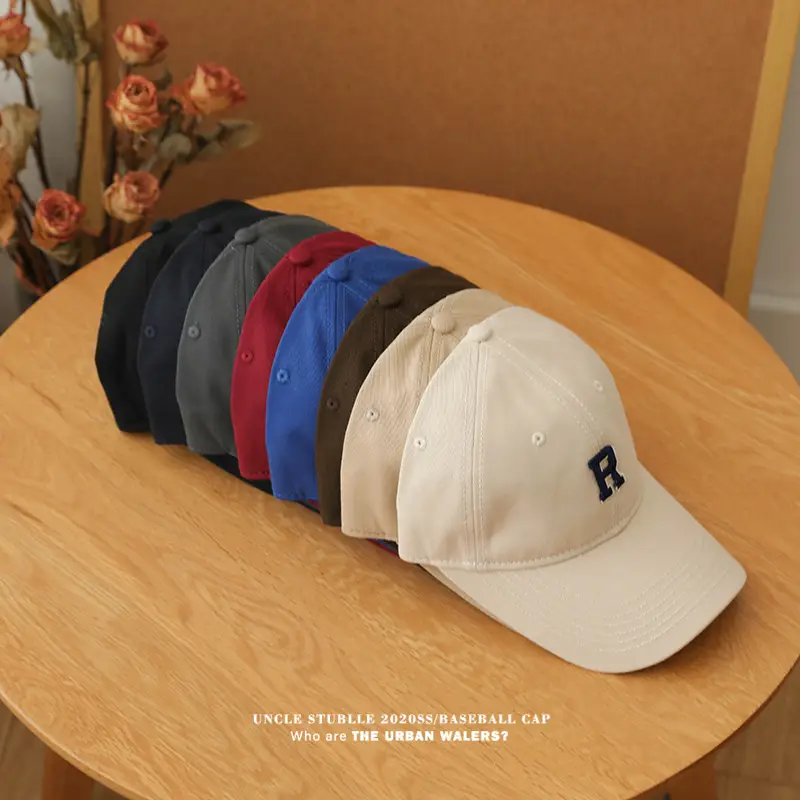 Stubble R Baseball Cap Black R Logo Men Women