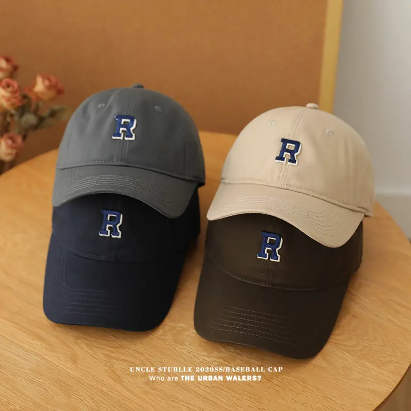 Stubble R Baseball Cap Black R Logo Men Women