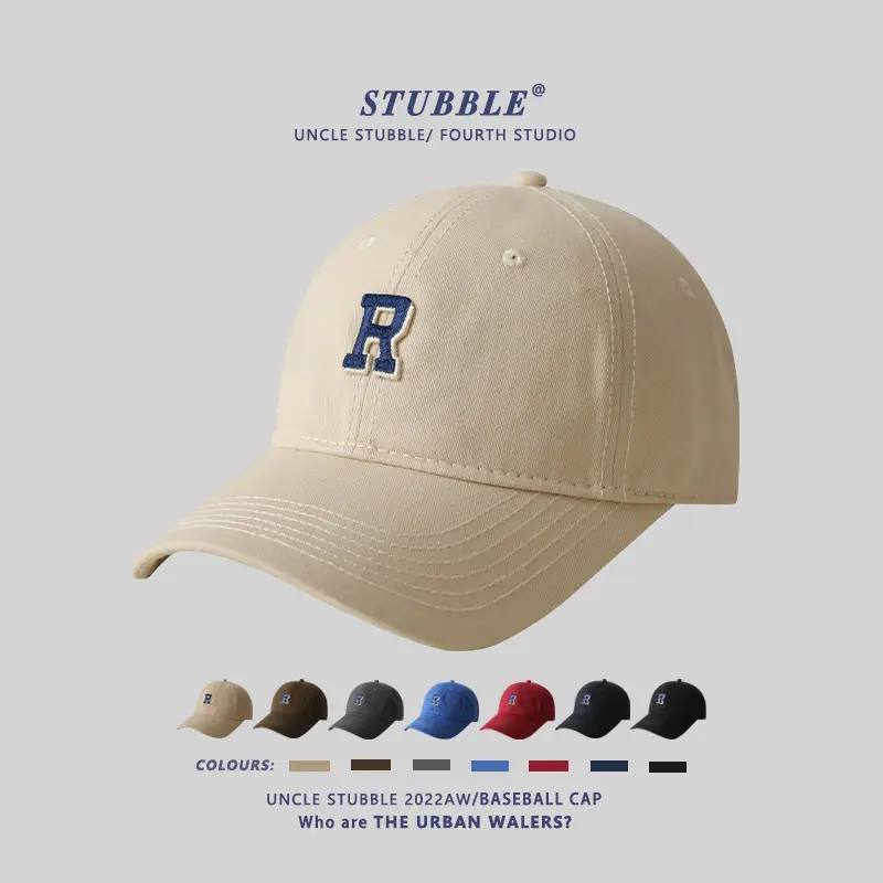 Stubble R Baseball Cap Black R Logo Men Women — feature 1