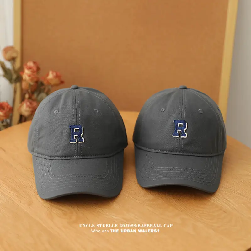 Stubble R Baseball Cap Black R Logo Men Women — feature 13