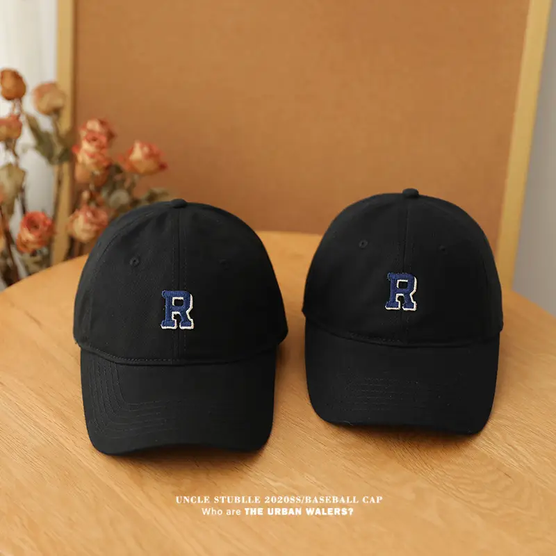 Stubble R Baseball Cap Black R Logo Men Women — feature 14