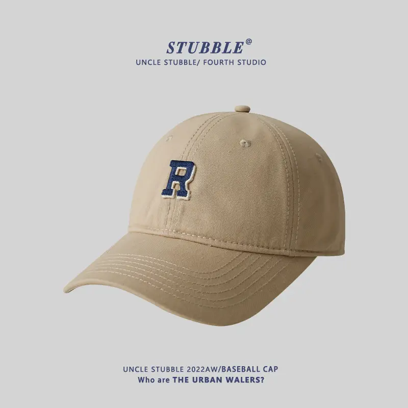 Stubble R Baseball Cap Black R Logo Men Women