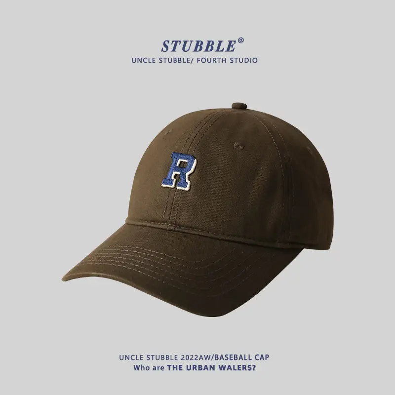 Stubble R Baseball Cap Black R Logo Men Women