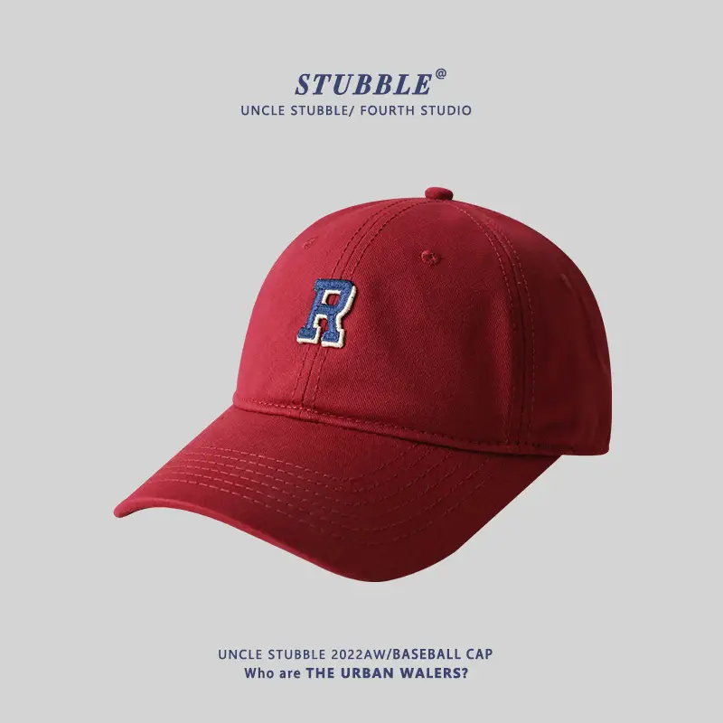 Stubble R Baseball Cap Black R Logo Men Women