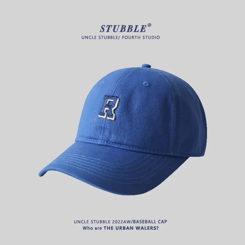 Stubble R Baseball Cap Black R Logo Men Women
