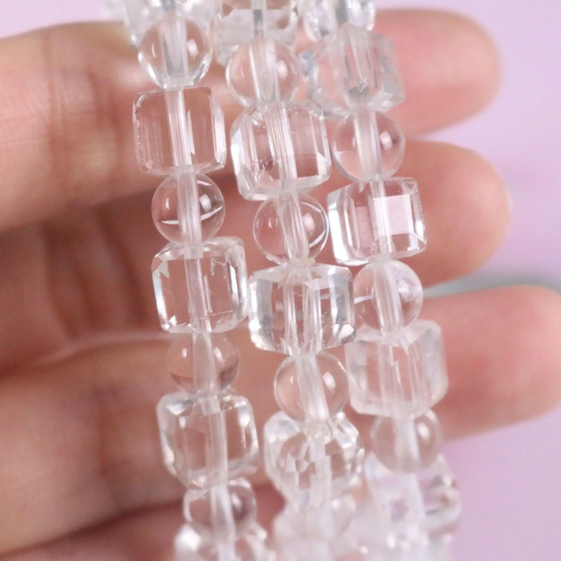 Natural White Crystal Sugar Bracelet Square Design - Image 4
