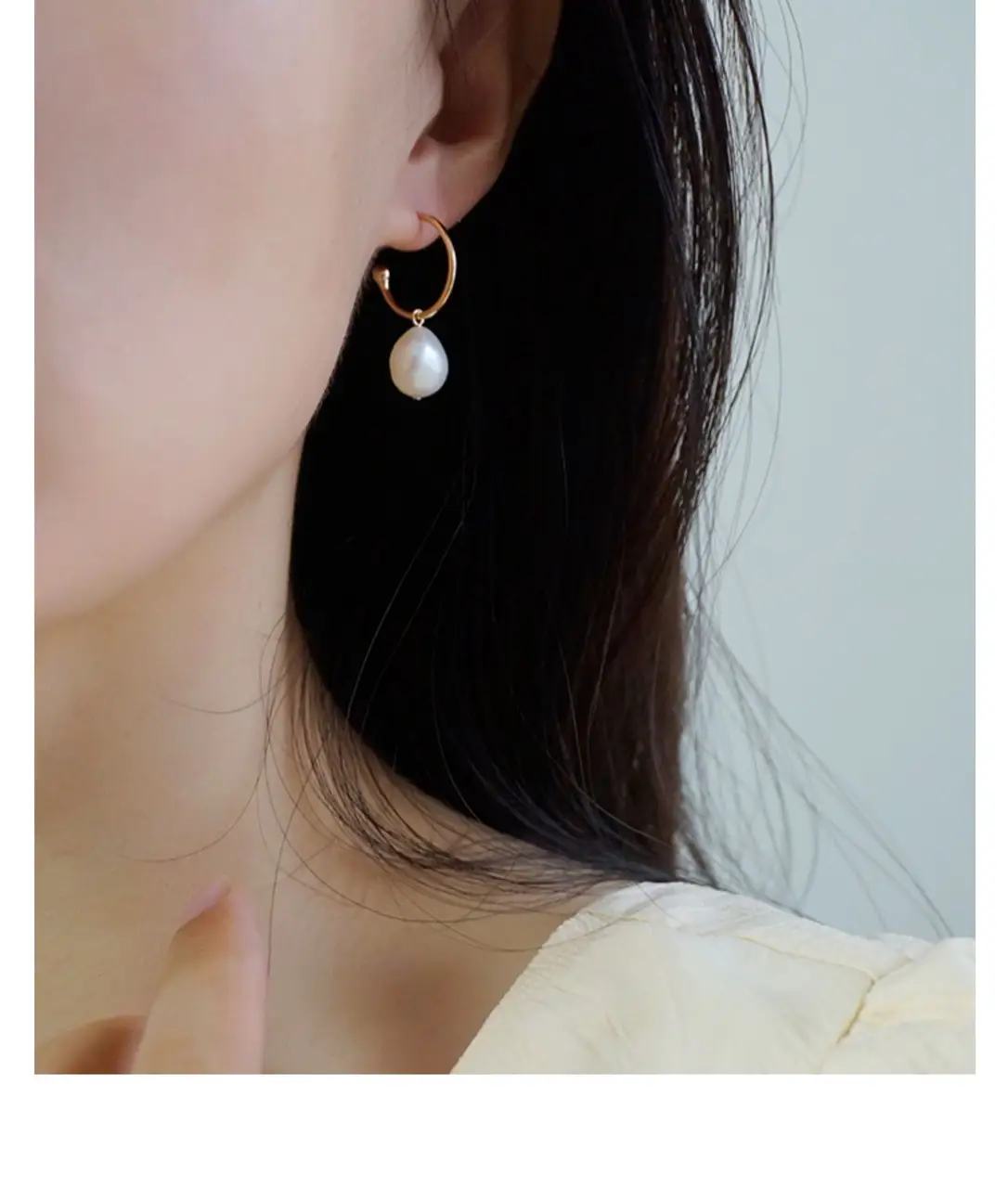 925 Silver Pearl Earrings Large Hook Design — feature 4