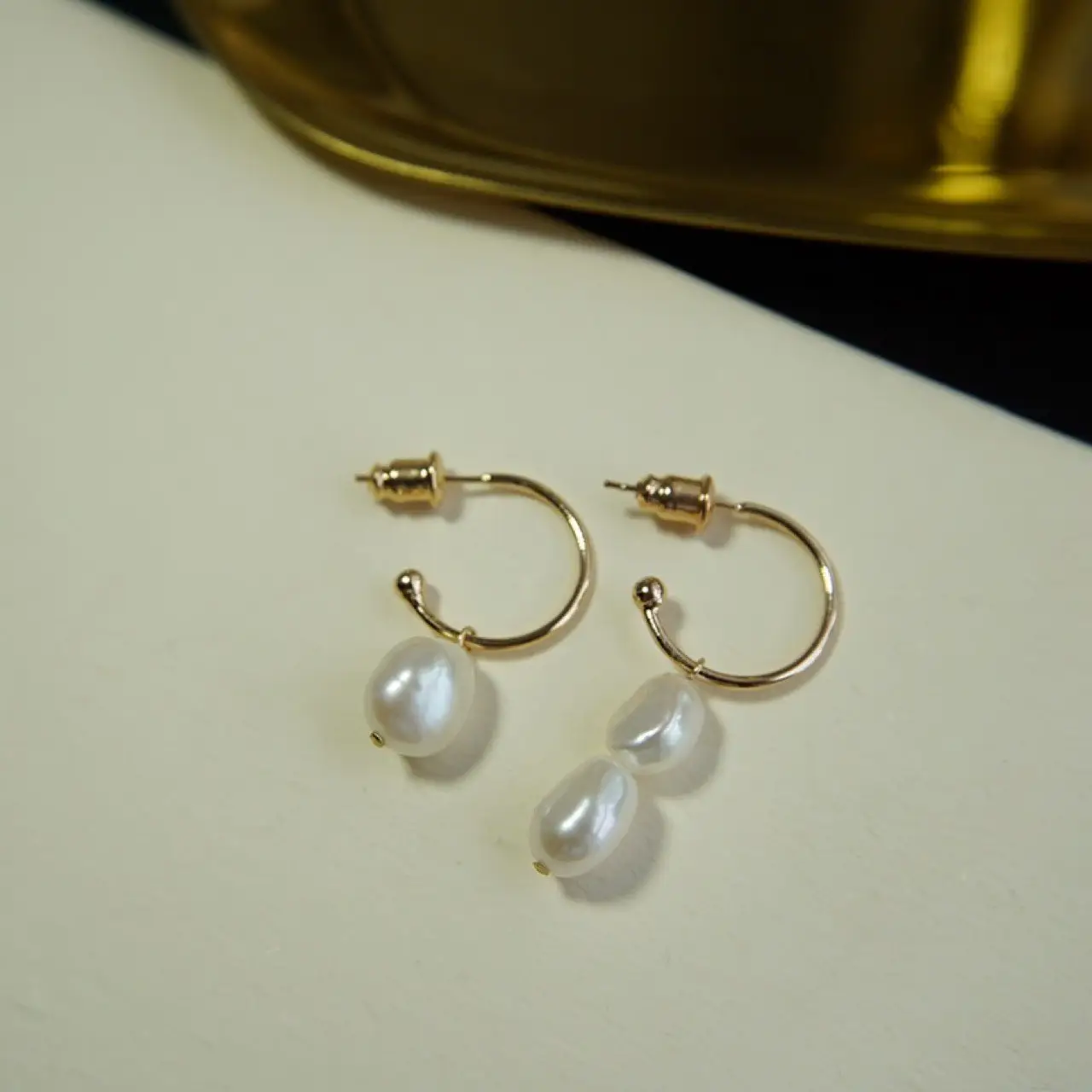 925 Silver Pearl Earrings Large Hook Design - Image 3