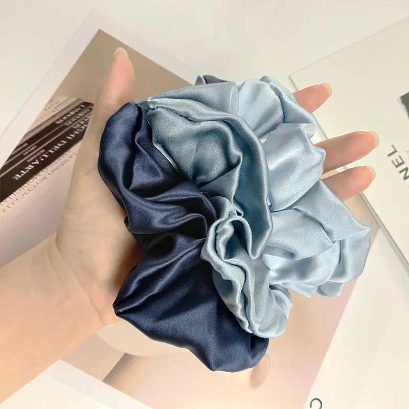 Silk Hair Scrunchie Large Pink 6cm