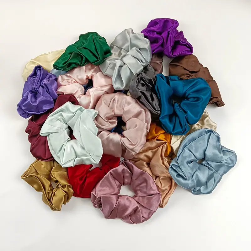 Silk Hair Scrunchie Large Pink 6cm