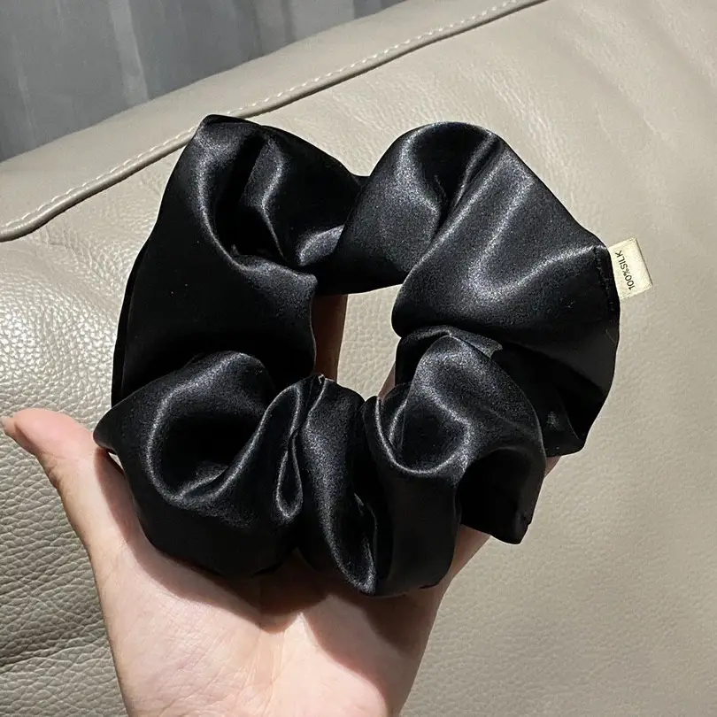 Glossy Silk Hair Scrunchie Large Elegant High End