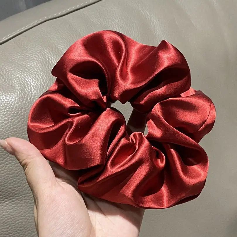 Glossy Silk Hair Scrunchie Large Elegant High End