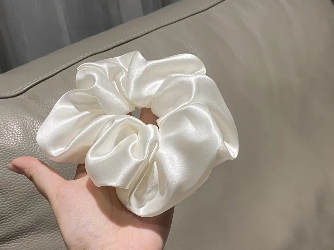 Glossy Silk Hair Scrunchie Large Elegant High End