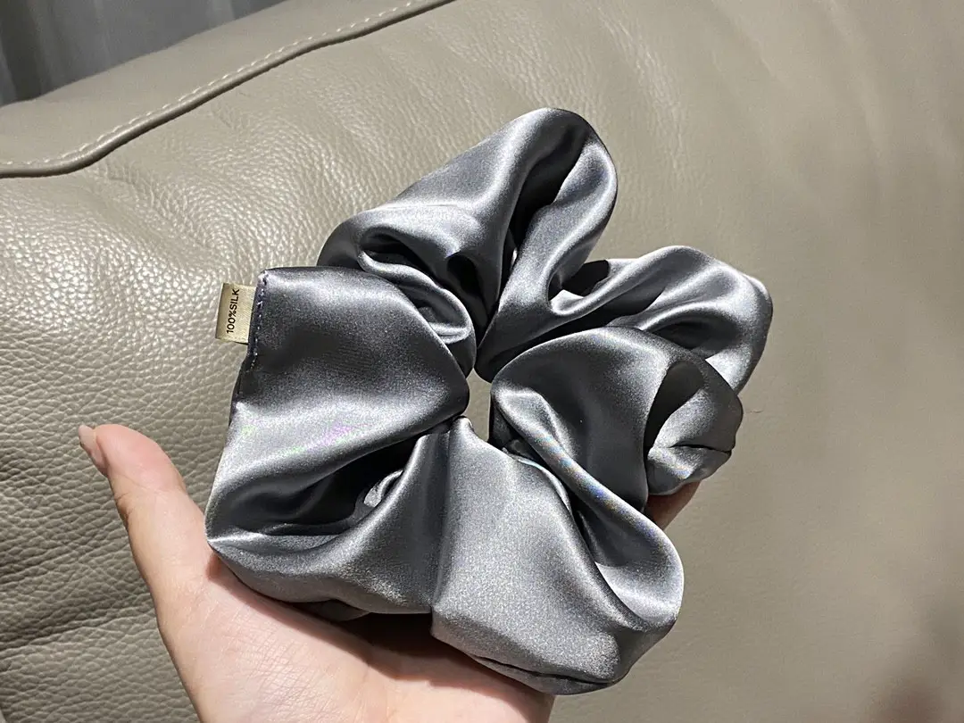 Glossy Silk Hair Scrunchie Large Elegant High End
