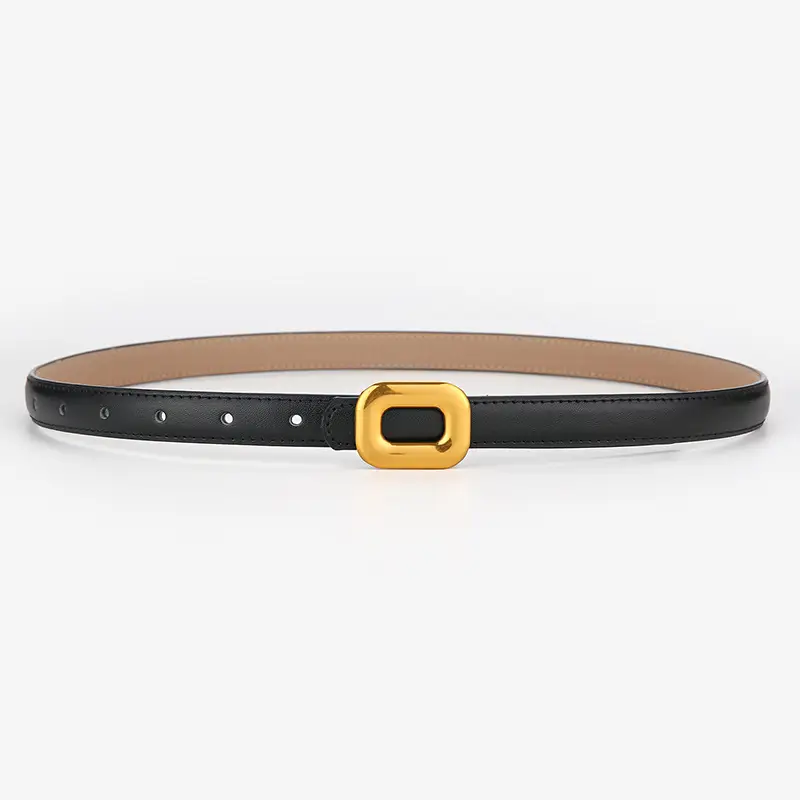 Vintage Square Buckle Belt for Women Black Brown Brown