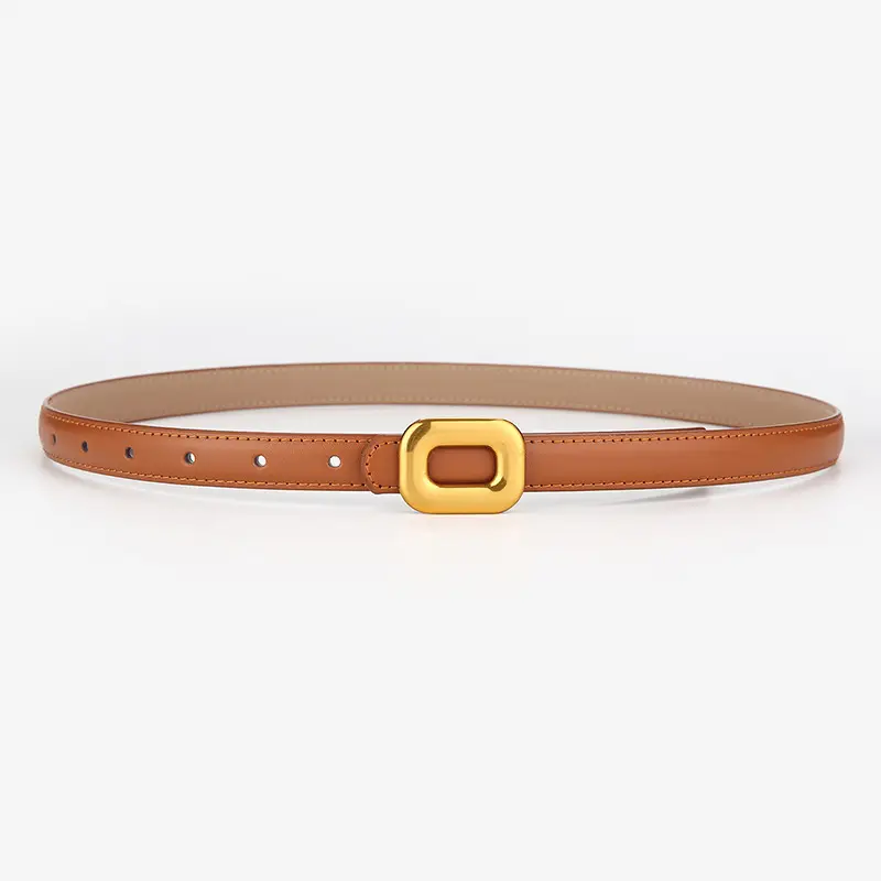 Vintage Square Buckle Belt for Women Black Brown Brown