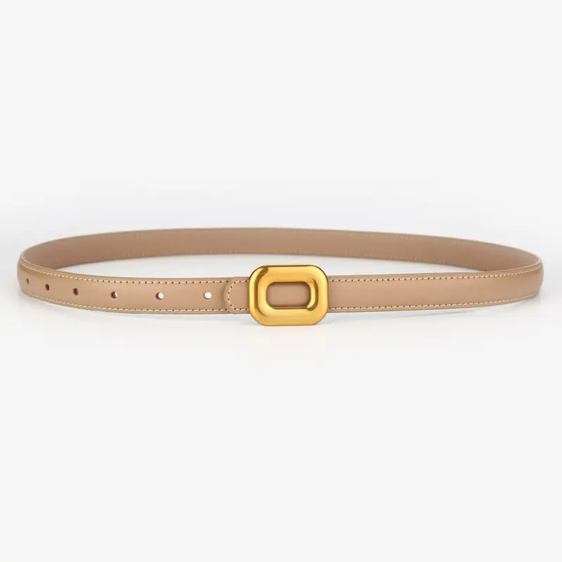 Vintage Square Buckle Belt for Women Black Brown Brown