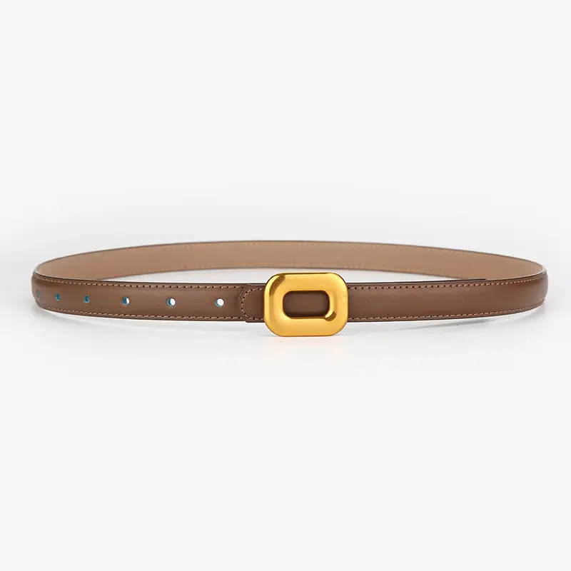 Vintage Square Buckle Belt for Women Black Brown Brown