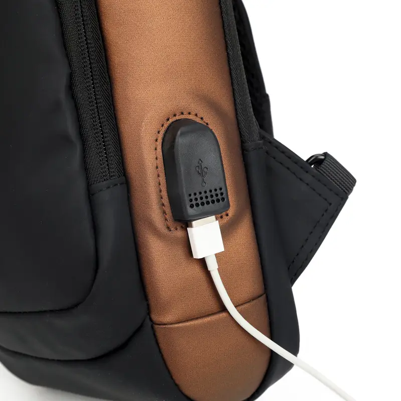 Men's Black Textured Crossbody Bag 2025 Winter - Image 7