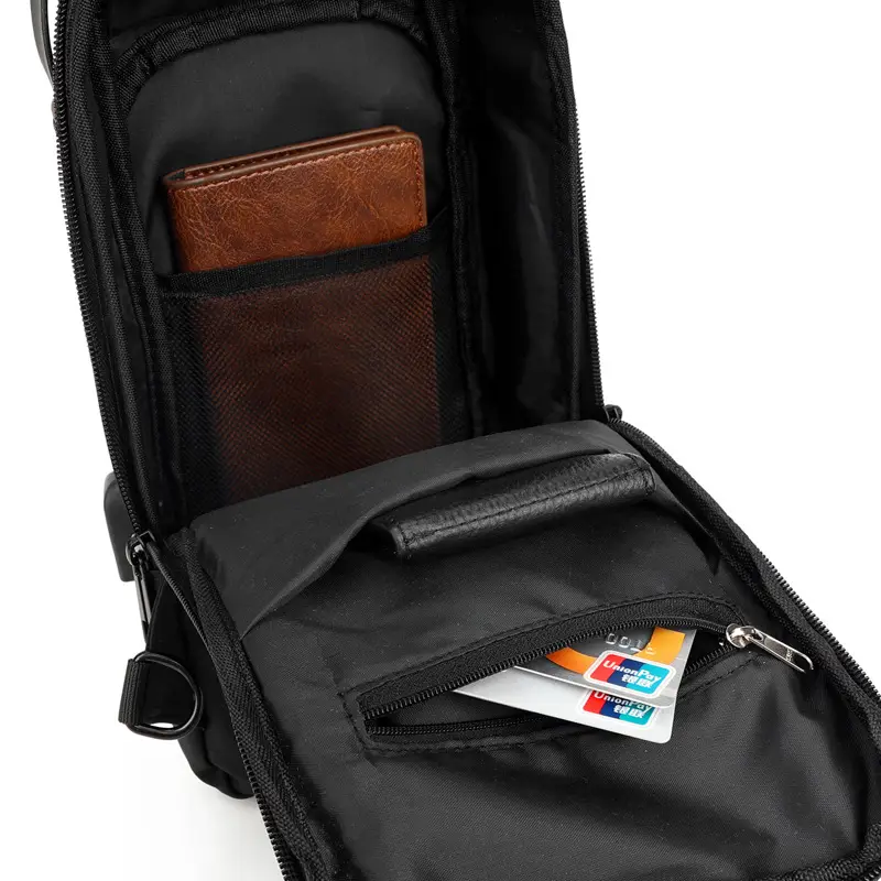 Men's Black Textured Crossbody Bag 2025 Winter — feature 35