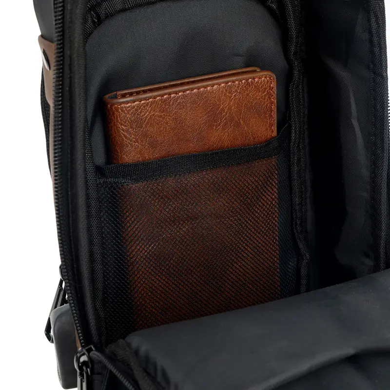Men's Black Textured Crossbody Bag 2025 Winter — feature 36